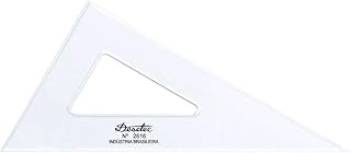 Esquadro Escaleno 60° de 16 cm sem Escalas, Trident, 2616, Acrílico Cristal, Incolor