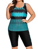 Hanna Nikole Bathing Suit Plus Size Women 2 Piece Shorts Swimsuits 2 Piece Plus Size Tankini with Long Legs 16W
