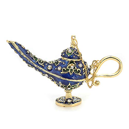 Preisvergleich Produktbild Magic Lamp Enameled Schmuckschachtel Falz Dekorative Sammlerfigur einzigartiges Geschenk Aladdins zu Shop Ring, Ohrringe, Ketten, Schmuck Organizer mit Kettenhenkel, 5.1"