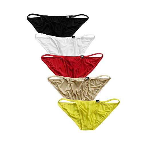 COMLIFE Men's Ice Silk Translucent Tight Plane Spaghetti Strap Triangle Briefs Underwear