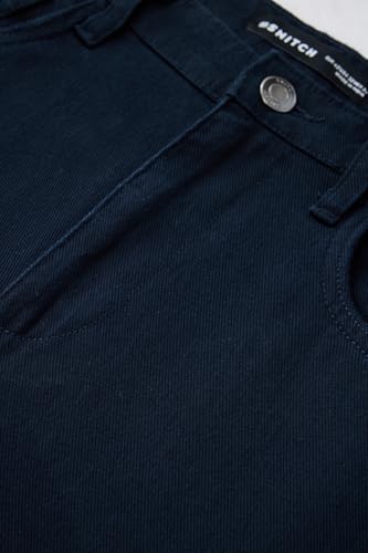 Image of SNITCH Men Casual Wear Trousers| Regular Fit Mid Rise Solid Wide-Leg Pants | 100% Linen Breathable & Lightweight Fabric for Summer, Office & Outings