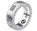 HIJONES Herren Ring Rostfreier Stahl Silber Yin Yang Tai Chi 7mm Band Mantra Größe 65