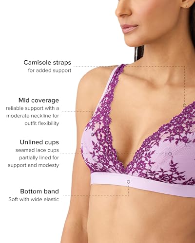 Image of Wacoal Women's Embrace Lace Lightly Lined Wire Free Mid Coverage Bralette, 852191