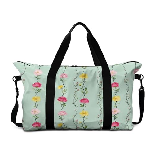 Jolamirel Toile Floral Travel Duffel Bag French Rural Style Sport Gym Bags for Women Novely Aesthetics Personal Item Duffel Lightweight Carry-On for Weekend Trips