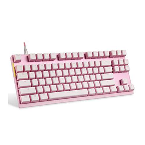 Mechanische Tastatur USB-Kabel RGB-LED-Hintergrundbeleuchtung 87 Tasten RED Schalter PUBG Gaming-Tastatur Für FPS-Gamer,B