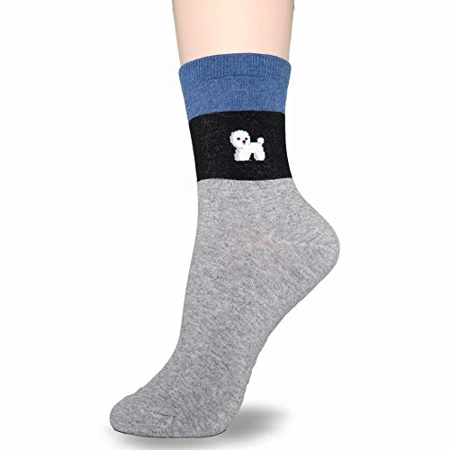 Dearmy Dog Socks For Women | Dog Mom Cute Animal Socks | Best Christmas Birthday Gifts | Gifts For Women (Womens Shoes Size 5-9, Dark Gray,Navy, Beige,Black, Gray) #TOP2
