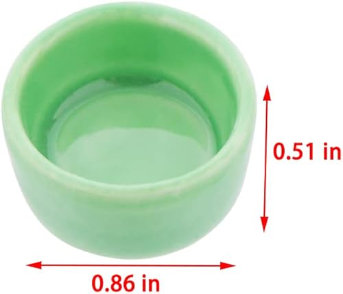 9 Pcs Small Spider Water Bowl Tarantula Ceramic Mini Dish for Tarantula Spider Millipede Tiny Bugs Terrarium Breeding Feeders (Green)