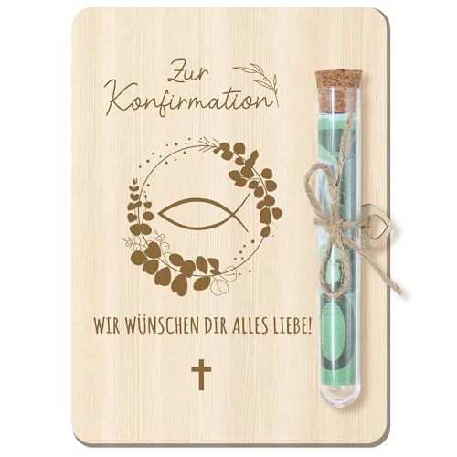 Dreaku Konfirmation Geschenk Zur Konfirmation Geldgeschenke Gutschein Verpackung mit Reagenzgläser Lustige Geldverpackung für Mädchen Jungen