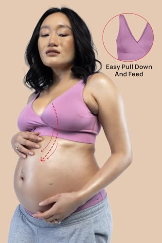 Image of &Circus Maternity Bra | Nursing Bra for Women | Pull Down Feeding Bra | Non Padded Bra for Women Slip On | Tencel Micromodal