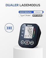 Sinocare Blutdruckmessgerät Oberarm - Klinisch Validiert, 2x99 Speicher für 2 Nutzer, Ein-Knopf-Bedienung, XL-Manschette (22-42 cm), Arrhythmia Detection – Ansicht 5