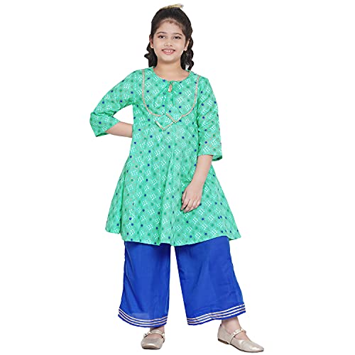 Image of Bitiya By Bhama Girl's Cotton Blend Kurta & Palazzo