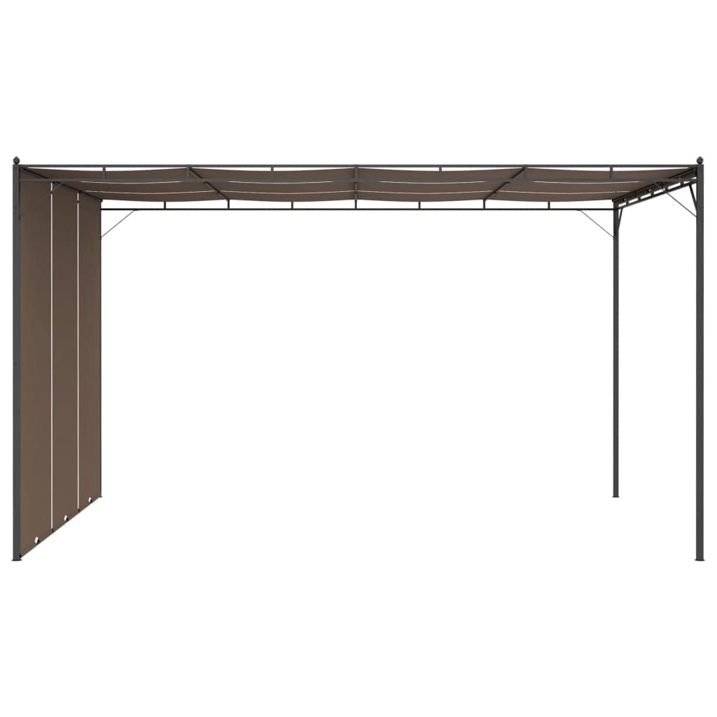 Altana ogrodowa z zasłoną, 4 x 3 x 2,25 m, kolor taupe