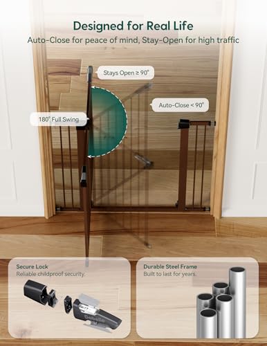 Image of Babelio 29-48 in Baby Gate for Stairs No Drilling, PressGuard Dog Gate