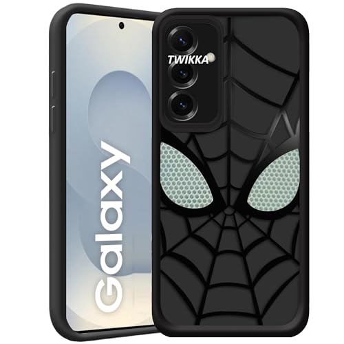 Image of Stylish Spider Back Case Cover Compatible for Samsung Galaxy S24 5G | Spidey Face Mask Case | Soft Silicone | Camera & Full Body Protection | Shock Proof | (Black)