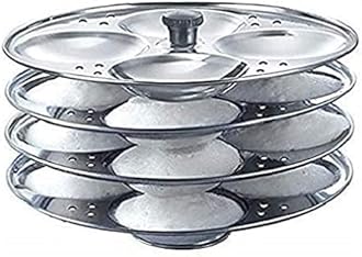 New 4 Plates Stainless Steel Idli Stand for Idli Maker Makes 16 Medium Size Idlis at Once (Silver)
