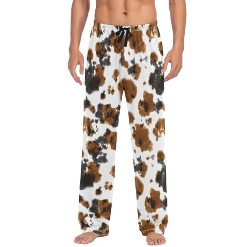 Pantalon de pyjama homme doux confortable avec poches vêtement de nuit vache