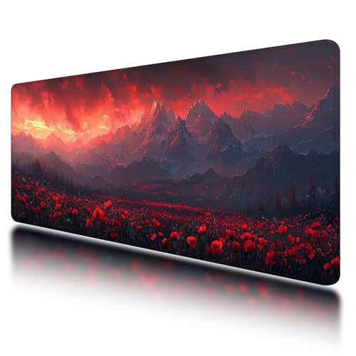 Tapis de souris rouge imperméable à bords cousus pour améliorer la précision du gamer