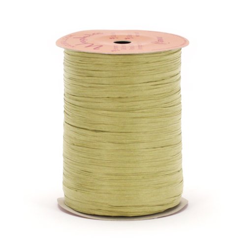 Berwick Offray Matte Sage Green Raffia Ribbon, 1/4'' Wide, 100 Yards
