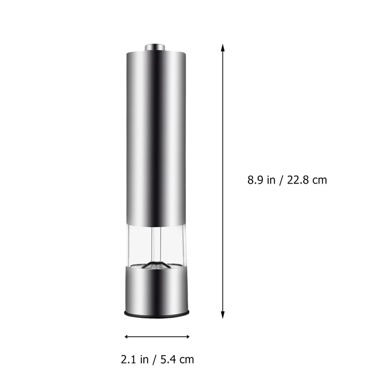 2 Stück Elektrische Pfeffermühle aus Edelstahl, Silber