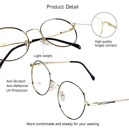 Image of VisionGlobal Blue Light Blocking Glasses for Women Men, Computer Reading, TV Glasses, Stylish Oval Frame