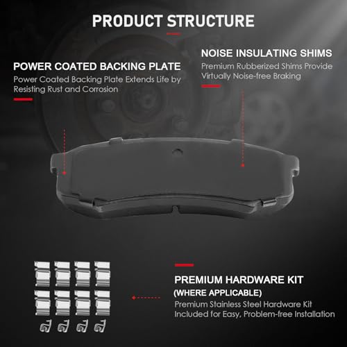 Image of cciyu D410 D606 Front & Rear Professional Ceramic Brake Pads Set fit For 1996-1997 For Lexus LX450,1993-1997 For Toyota For Land Cruiser