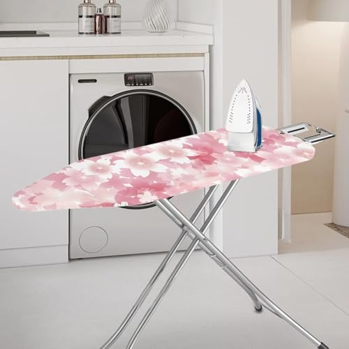 Image of Cherry Blossom Print Ironing Board Cover 15x54 Inch Standard Ironing Board Cover with Elastic Edge and Hook and Loop Stain Resistant Covers