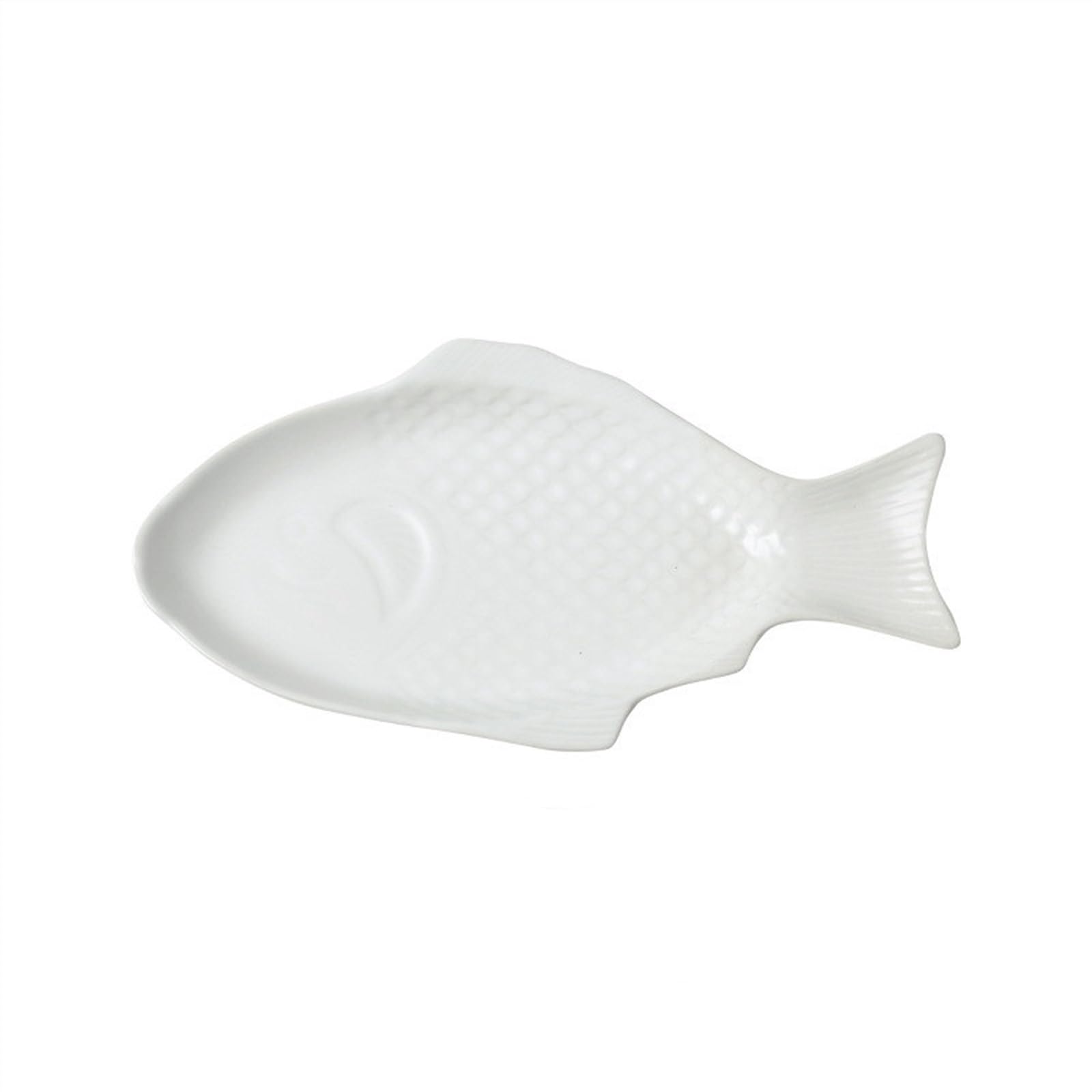 Platos de Cena Plato de Cena de cerámica en Forma de pez, Cocina casera, Restaurante, Plato de Aperitivos, Plato de Pescado al Vapor, Plato de Fruta, Plato de Aperitivo, Plato frío(D)