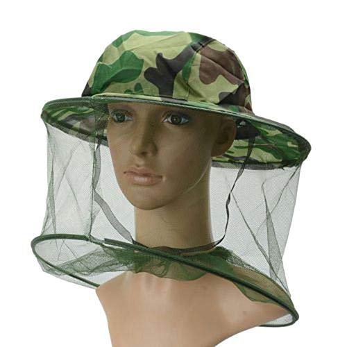 Ideapark 1 Pieces Anti-Mosquito Bee Mask Beekeeping Hat Cap Mosquito Bee Net Veil Face Head Protector Cap Protection Sun Hat for Fishing Garden, Camouflage