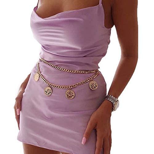 Victray Gold Belly Waist Chain Beach Coin Body Chains Fashion Party Waist Jewelry Nightclub Body Accessory for Women and Girls