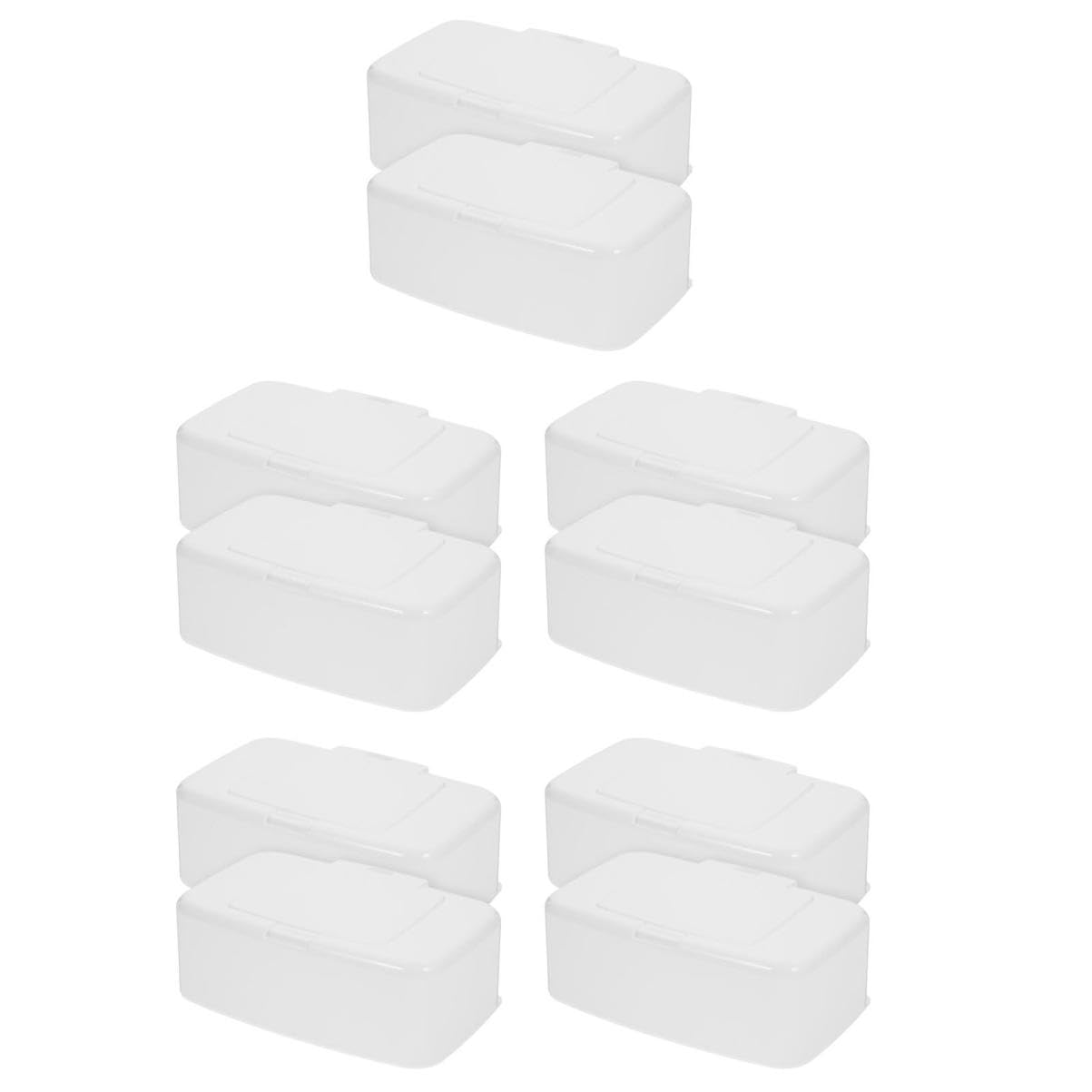 Cabilock 5 Sätze Aufbewahrungskiste Feucht Befreien -feuchttuchetui Wärmer Wischen Auto Aufbewahrungsdose Storage Boxes Feuchttücher Papierschachteln Tücheretui Pp Weiß 2 Stück * 5