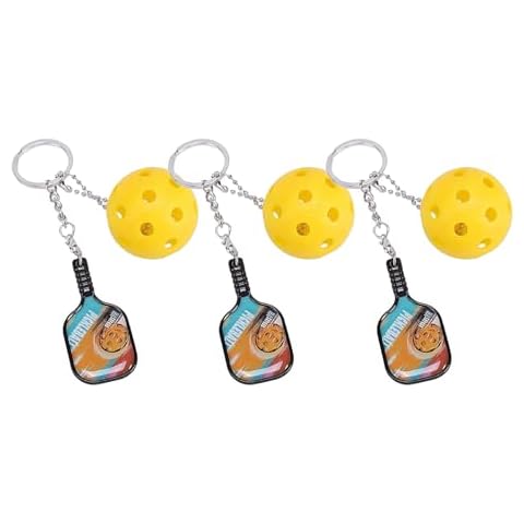 FKKFYY Mini Pickleball Keychain for Pickleball Lovers hang on pickleball bag or keys 4cm diameter，feisuqiu-3pcs Cover