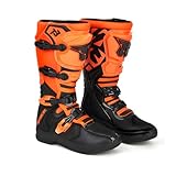 TR Tiger Racing T3 Motocross Boots Off Road Boots MX Boots Riding (Black/Orange, US Footwear Size System, Adult, Men, Numeric, Wide, 12)