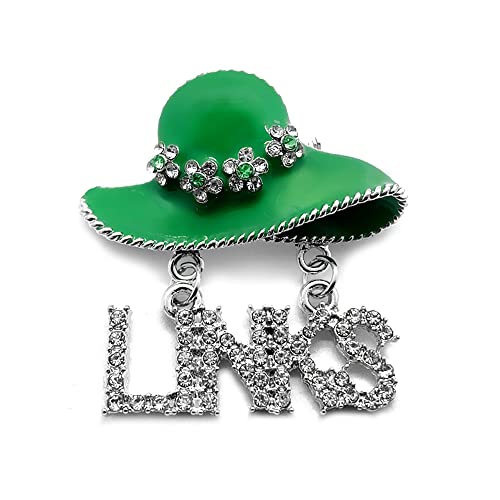 Image of Personality Green Enamel Metal Hat Pendant Hanging LINKS Rhinestone Jewelry Brooch The Links Incorporated Society