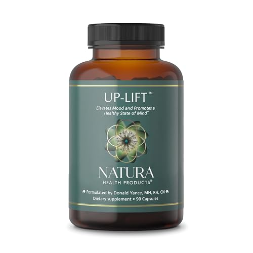 Natura Health Products Up-Lift Supplement - Encourages Positive Mood and Mental Outlook- Featuring Ashwagandha, St. John's Wart, Vitamins B6 & B12, L-tryptophan, Folate, L-tyrosine (90 Capsules) Natura Health Products Up-Lift Supplement - Encourages Positive Mood and Mental Outlook- Featuring Ashwagandha, St. John's Wart, Vitamins B6 & B12, L-tryptophan, Folate, L-tyrosine (90 Capsules)