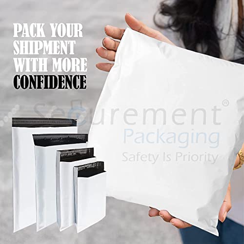 Image of Securement Plastic Tamper Proof Courier Bag /Polybag with Pod for Packing - 51 Microns Ecommerce Packaging, Envelopes, Pouches & Covers - Tear-resistant Stretchable Secure Shipping (12 * 16, 100)