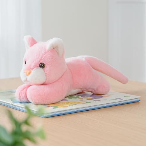 Image of Mirada Floppy Cat Soft Toy - Peach Plush Stuffed Animal for Kids & Girls - Adorable Gift - 21cm