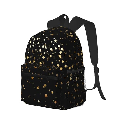 Golden Stars Black Lightweight Packable Backpack Travel Casual Daypack Foldable Laptop Bag Backpack For Men Women2