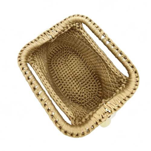 Image of Small Woven Clutch Purse Handmade Crochet Evening Bag Unique Sequin Clutch Handbag for Wedding Party Prom