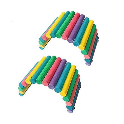 Guinea Pig Hideout,Hamster Chew Toys,Syrian Hamster Ramp,Sugar Glider Wooden Bridge,Hedgehog Ladder,Chinchilla Tunnel,Cage Accessories Toys for Dwarf,Rat,Mouse,Rabbit,Bunny,Snakes,Lizards Rainbow