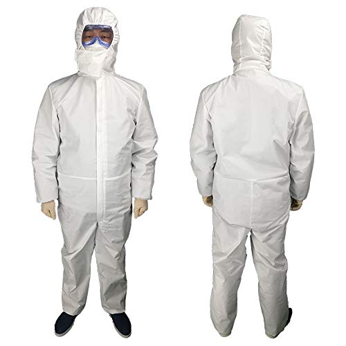 L-DJJ Comfortable fit, Disposable Sanitary Protective Clothing Isolation Clothing, Waterproof Dustproof And Breathable Film Non-woven Isolation Overalls For Chemical Laboratory Protection ,For home