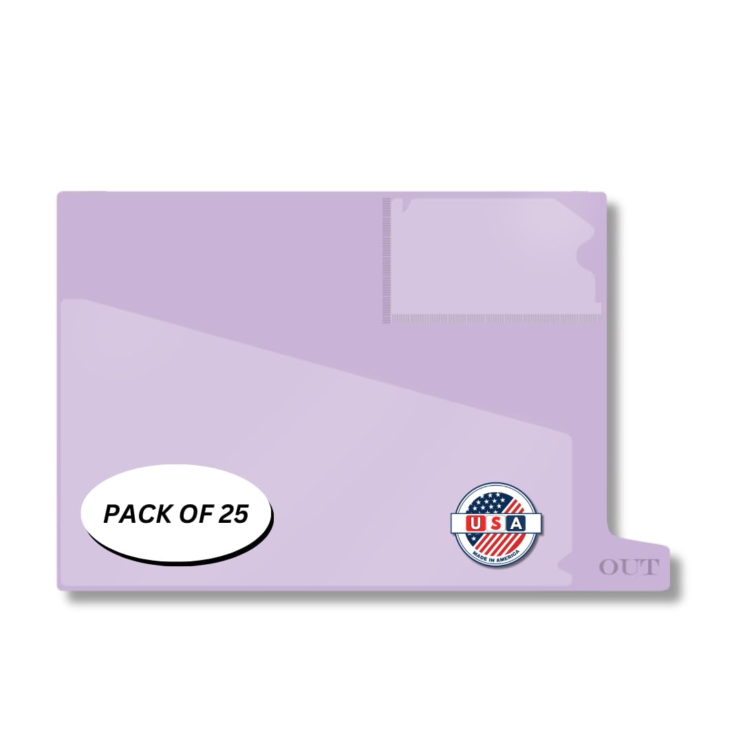 Doctor Stuff - Small Bottom Tab Vinyl Outguides, Diagonal Cut Front Pocket, Top Charge Out Slip Pocket, Plastic File Folder, Letter Size 9" x 13-1/4",