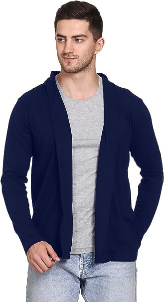ROARERS Men’s Regular Wear Cotton Full Sleeve Open Front Plain Long Shrug Cardigan Jacket ROARERS Men’s Regular Wear Cotton Full Sleeve Open Front Plain Long Shrug Cardigan Jacket