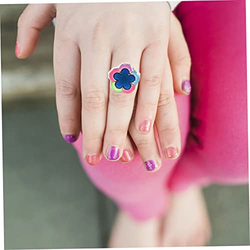 BESPORTBLE Color Changing Mood Ring for Girls Adjustable Flower Ring Alloy Mood Jewelry Express Emotions with Temperature-sensitive Color Change for Any Occasion3