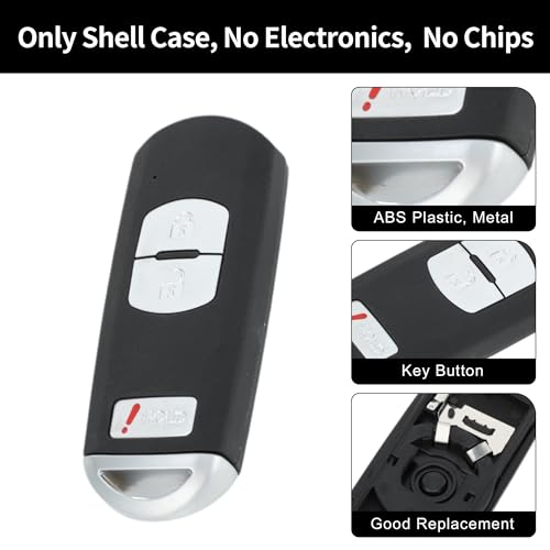 Coque de clé Mazda 3 2014-2018 de haute qualité avec 3 boutons - 4