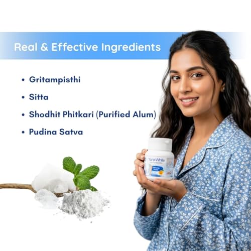 Image of Yunawhite Dantprabha Ayurvedic Medicinal Teeth Whitening Powder | Natural Teeth Whitening & Stain Remover | Herbal Dant Manjan for Plaque & Tartar Control | Fluoride & SLS-Free| Heals Sensitive |Fights Cavities & Bad Breath|Organic & Vegan