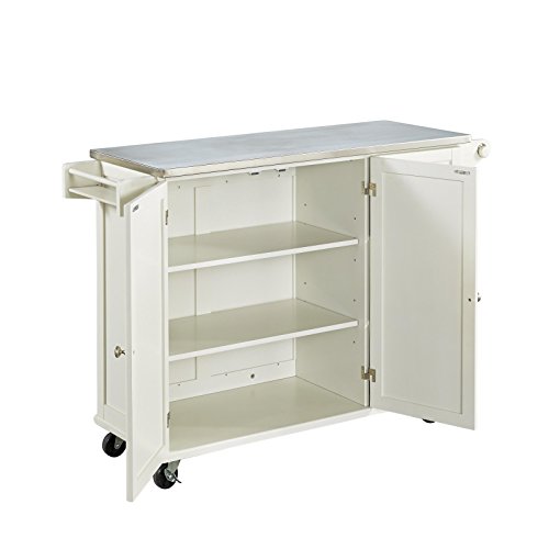 Liberty Off-White Kitchen Cart with Stainless Steel Top by Home Styles
