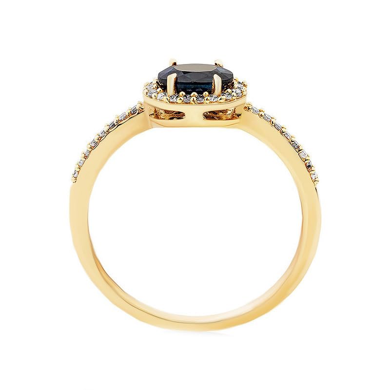 6X4 Mm Oval Cur Natural Blue Sapphire Birthstone Gemstone Silver Ring 925 Sterling Silver Gold Plated Ring3