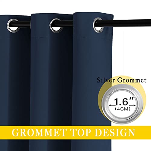 NICETOWN Bedroom Window Blackout Curtain Panel - Thermal Insulated Blackout Drape/Drapery for Loft, Guestroom (Navy, 1 Panel, 80 x 84 inch)