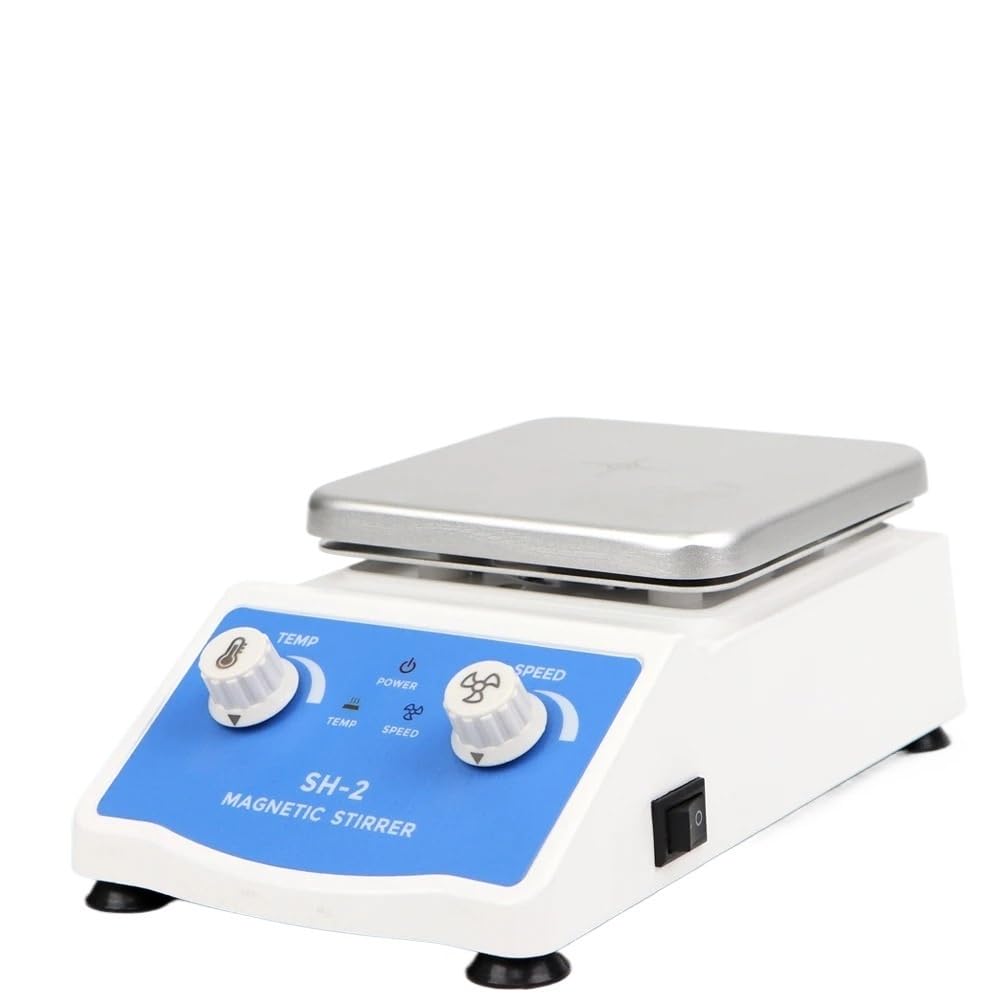 Agitador magnético con agitador de calefacción, Pantalla Digital termostática de Laboratorio, Mezclador magnético, Placa Caliente, Velocidad Ajustable, 1600rpm