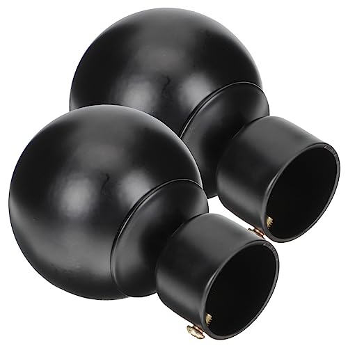 SOLUSTRE 2Pcs Decorative Curtain Pole Ends Matte Iron Finials for Window Curtain Rods Unique Design Easy Installation Stylish Home Decor Accessories